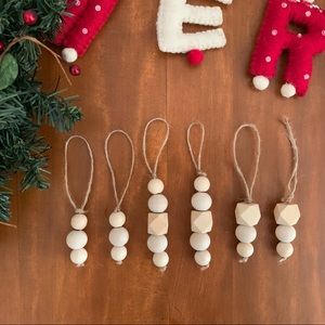 Farmhouse Wooden Bead Christmas Ornaments